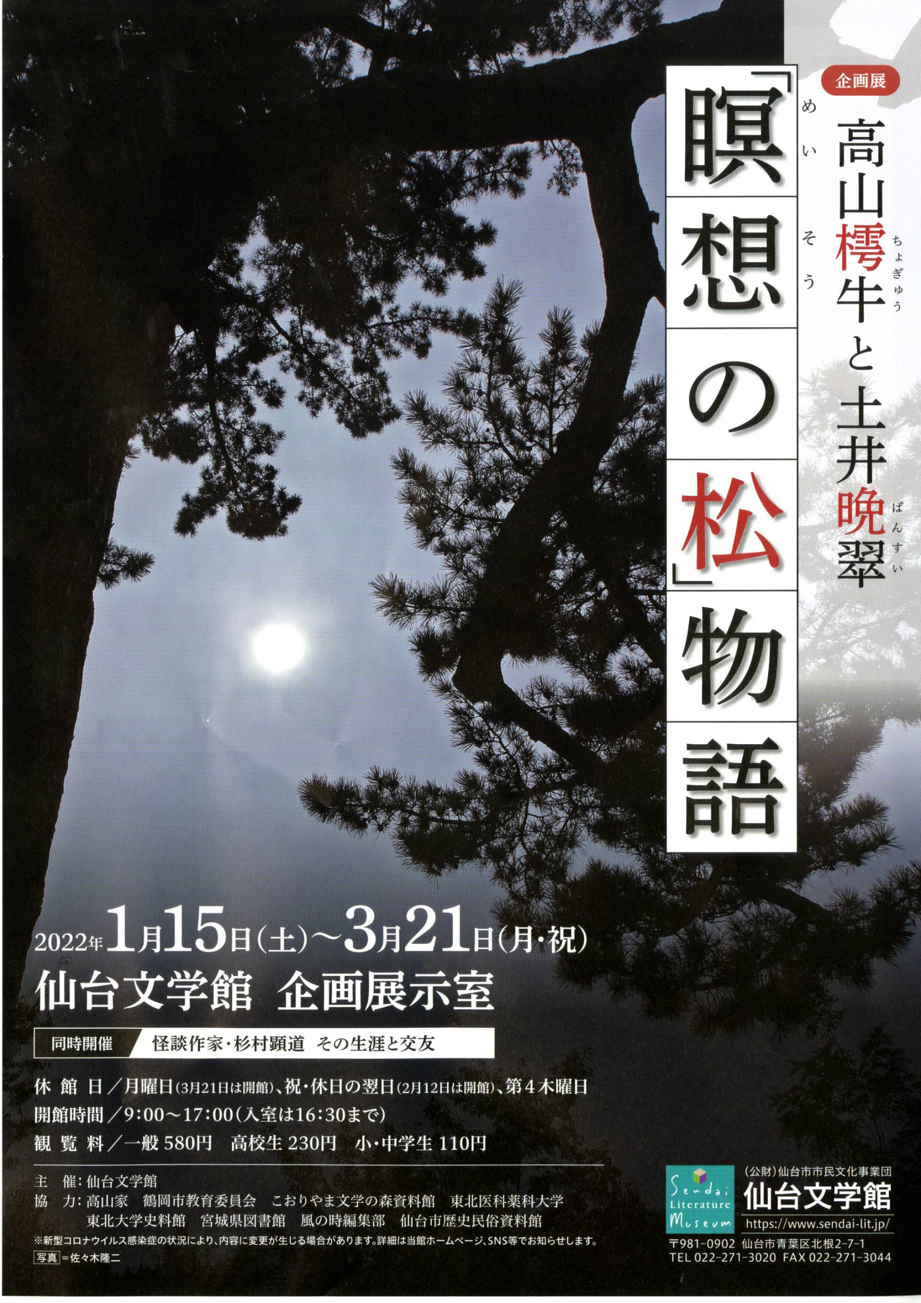 企画展 高山樗牛と土井晩翠 瞑想の松 物語 仙台文学館